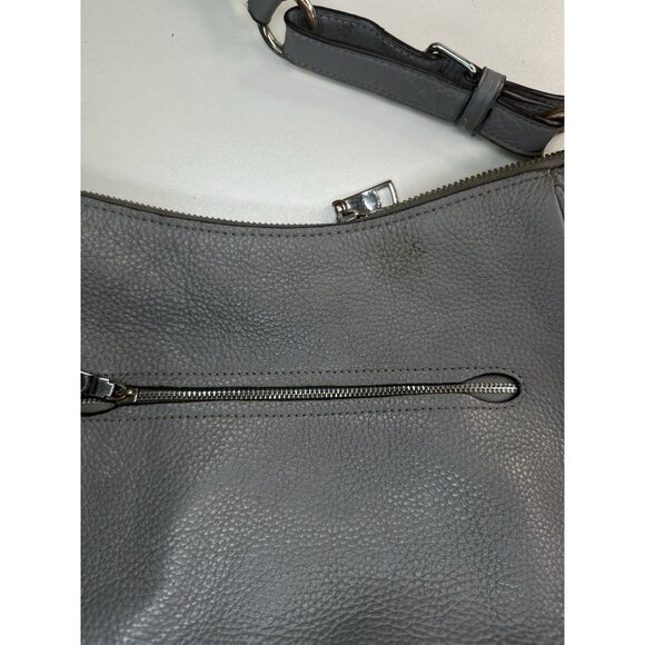 DAMAGED - Coach Rori Silver Stone Gray Granite Pebbled Leather Shoulder C2853 - Picture 7 of 12